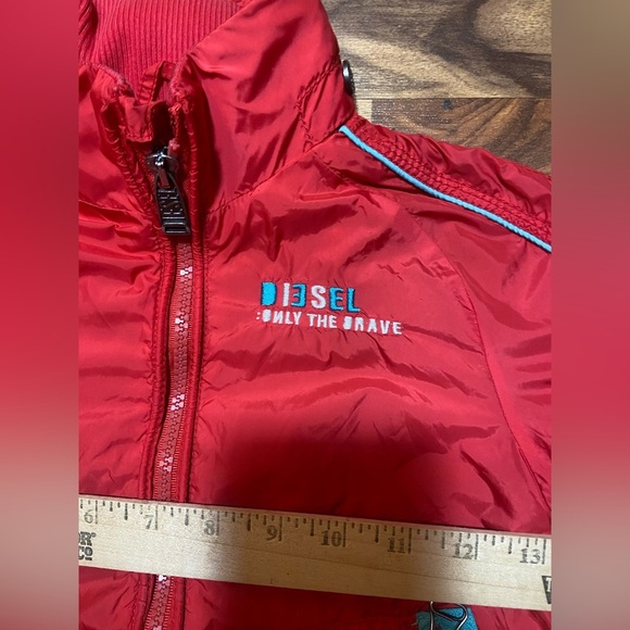 Diesel Kids Size 3t Jacket Red And Blue With Pockets Embroidered Logo - Picture 3 of 10